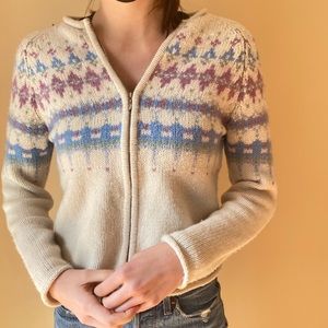 SNOWFLAKE KNIT ZIP UP